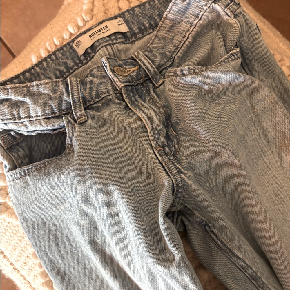 Hollister Light Blue Low-Rise Baggy Jeans